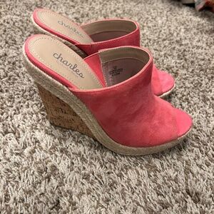 Charles by Charles David Coral Suede Wedge Mule Heels – Women’s 6.5